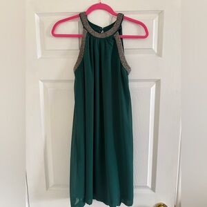 Vero Moda Women’s Green Dress with Silver beaded neckline